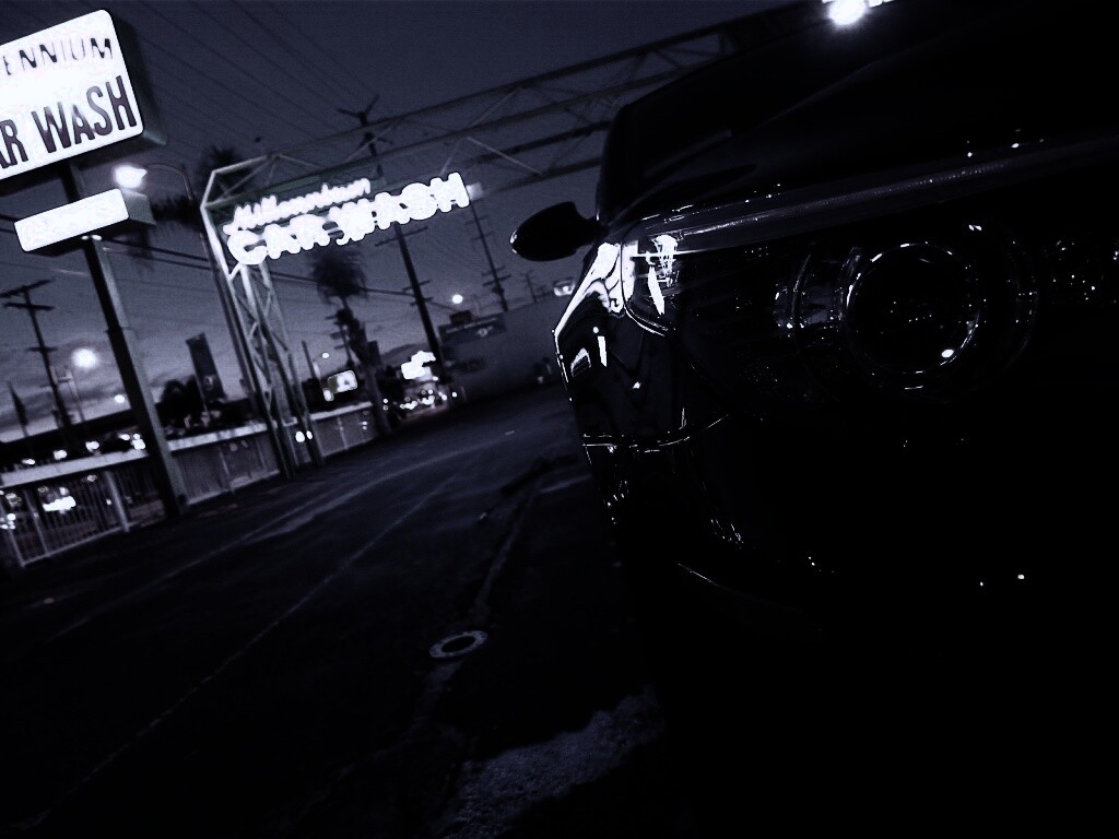 Ночная автомойка обои