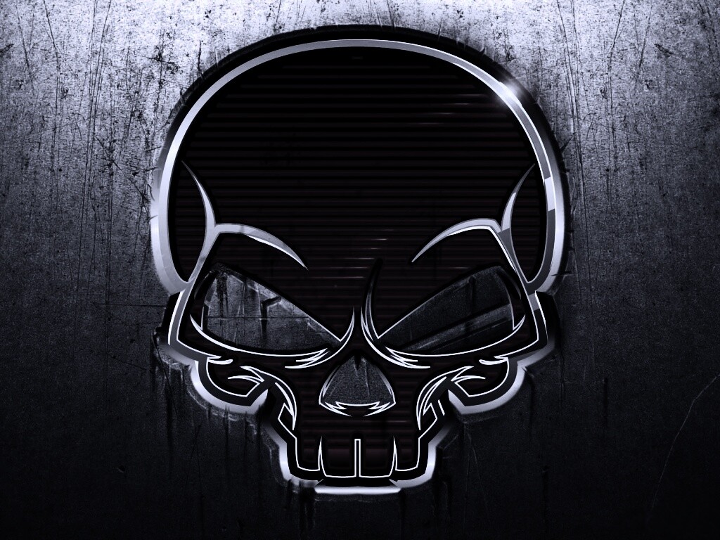 Красный череп лого обои