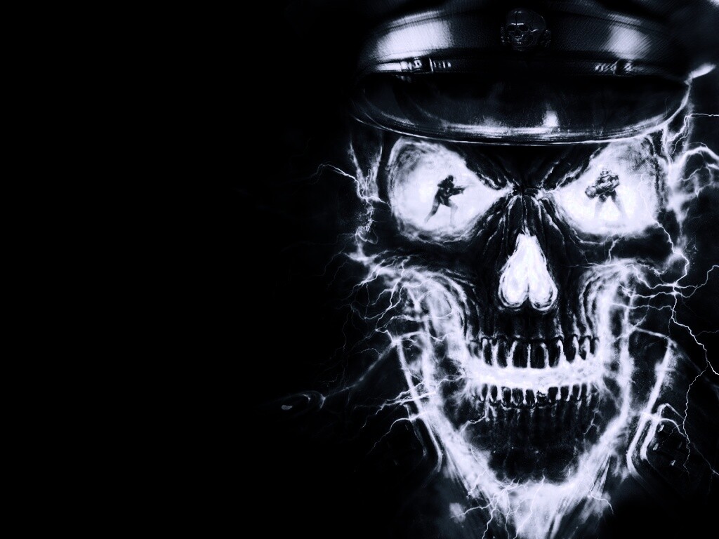 Череп из молний обои