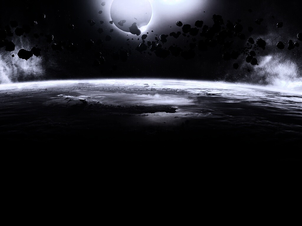 Пояс астероидов над планетой обои