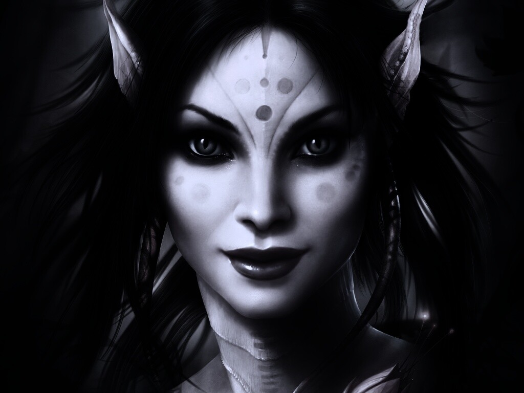 Эльфийка с кошачьими глазами обои