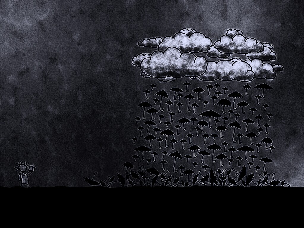 Дождь из зонтиков обои