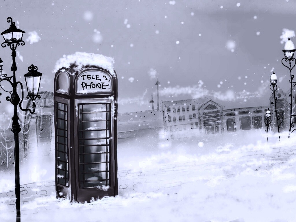 Лондонская телефонная будка обои