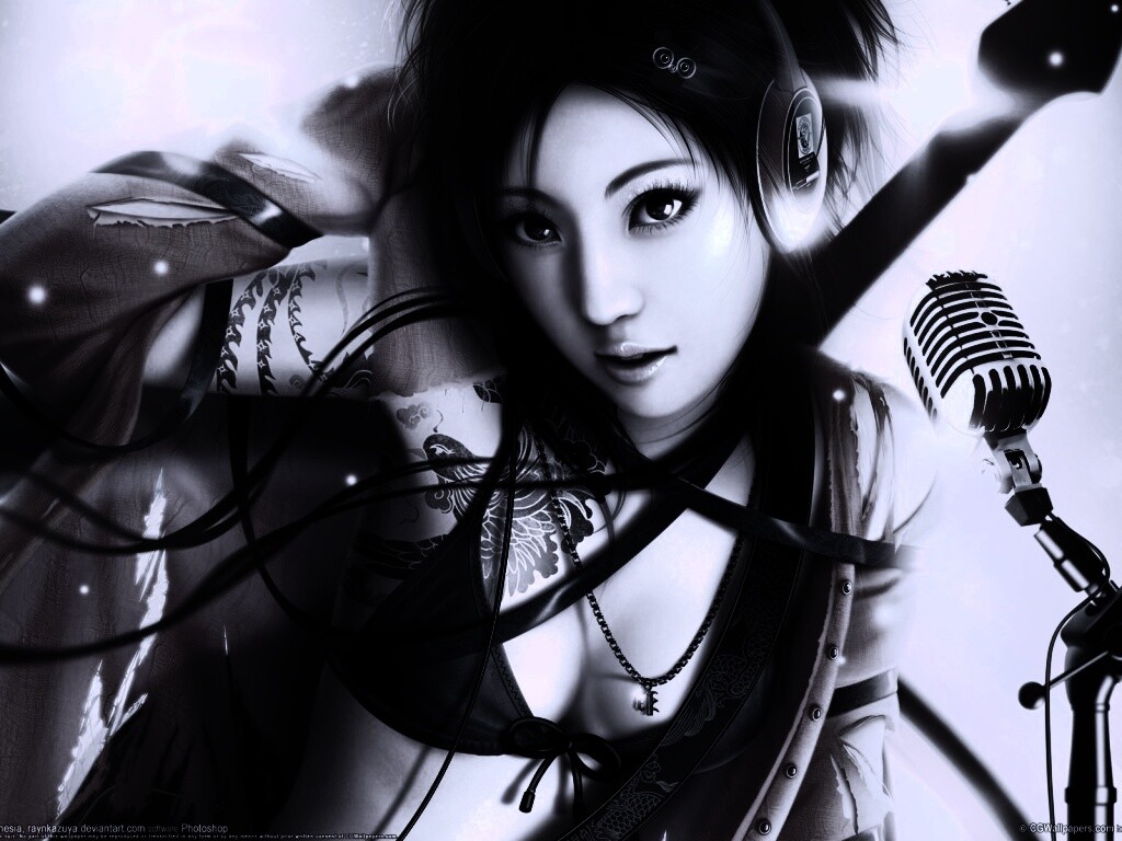 Поющая японка обои