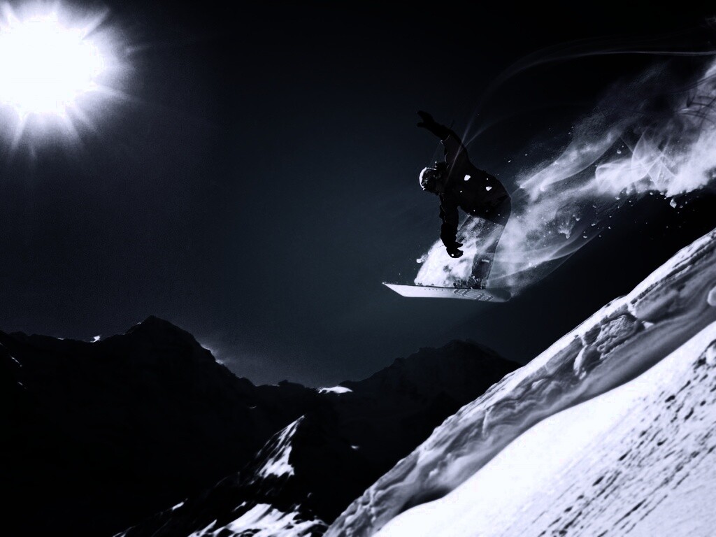 Сноубордист в прыжке обои