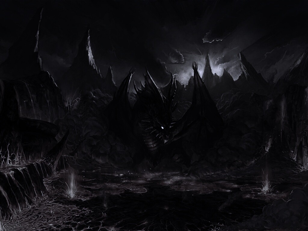 Дракон в лаве обои