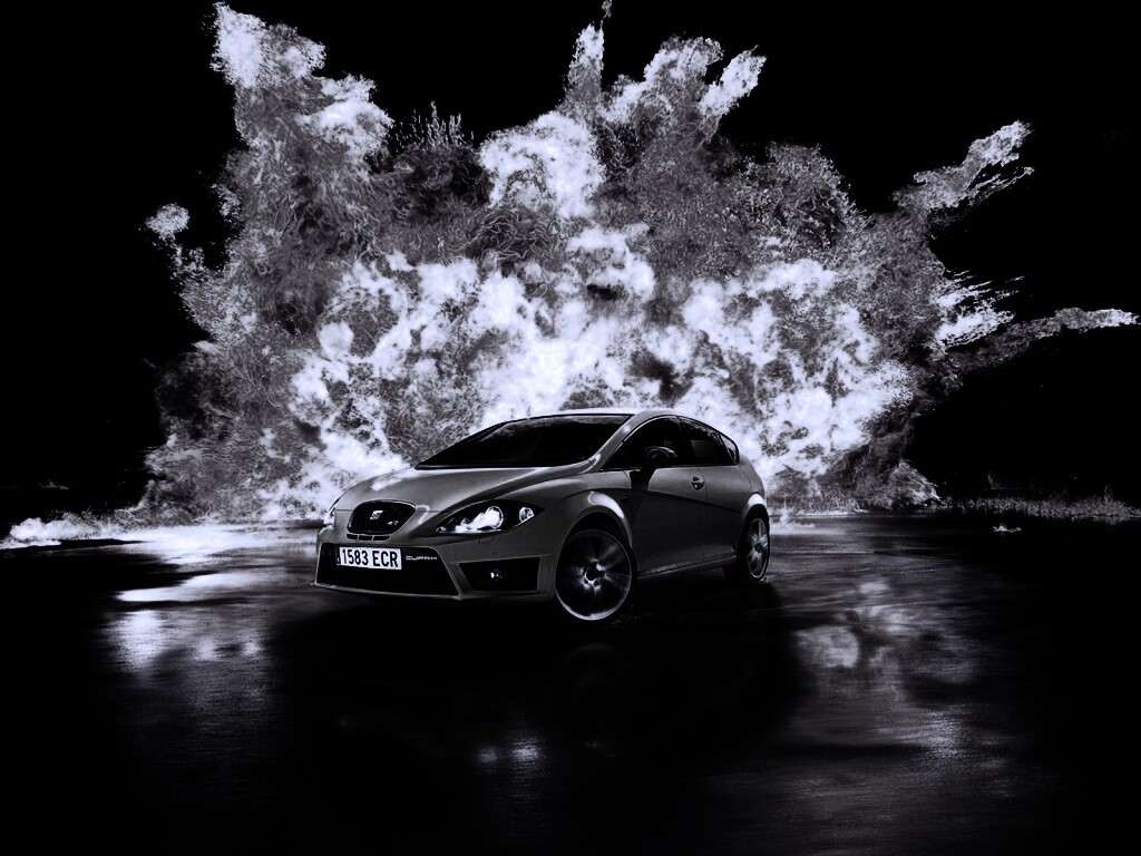 Желтый Леон на фоне взрыва обои