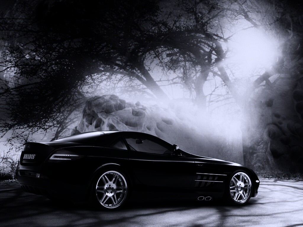 Черный спорткар Мерседес обои