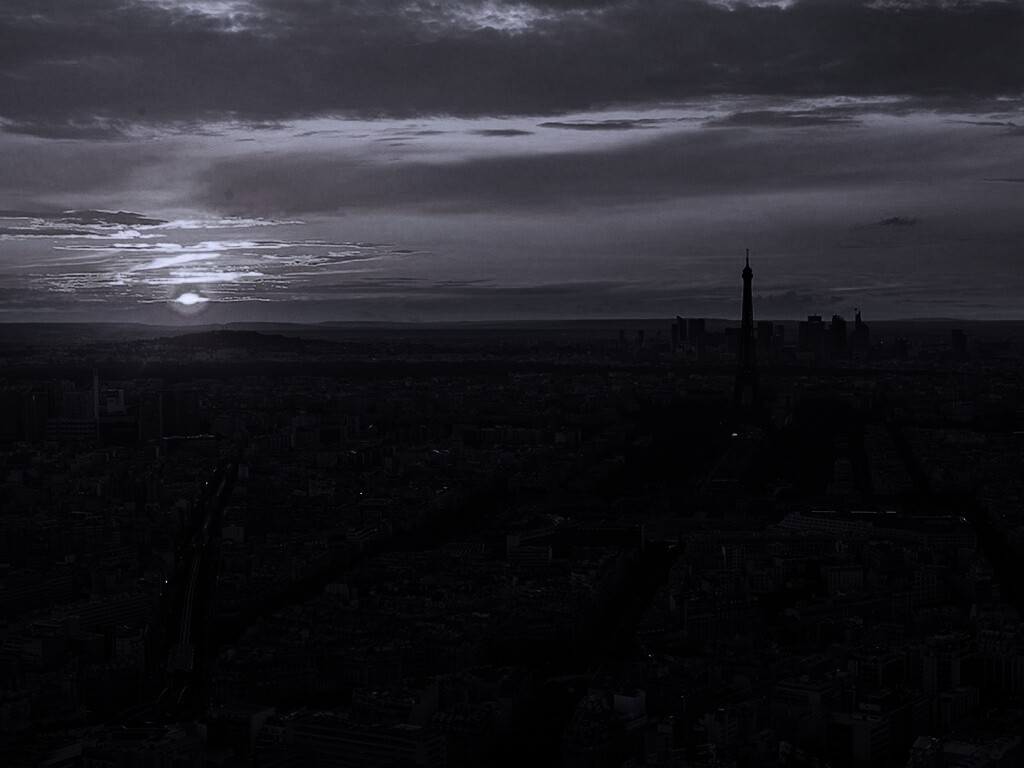 Вид на вечерний Париж обои