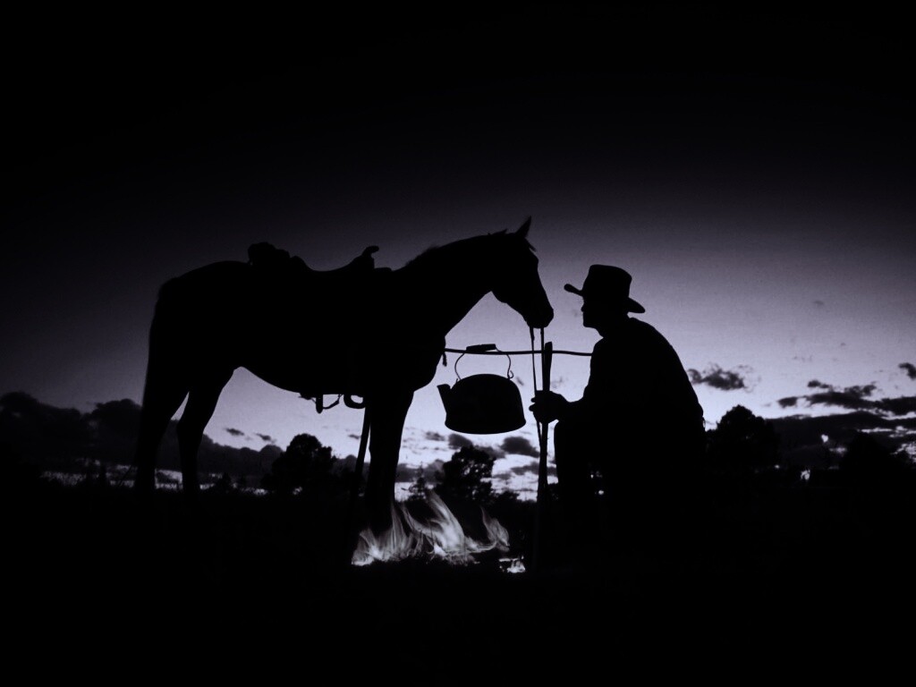 Ковбой на привале обои