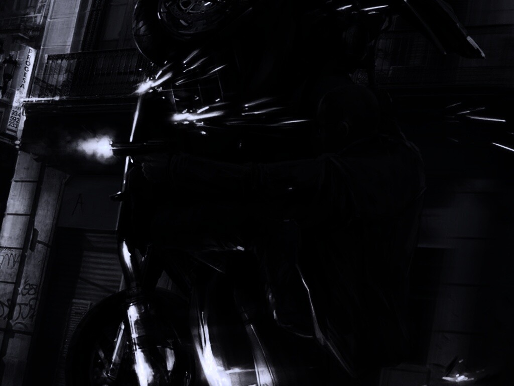 Негр на мотоцикле обои