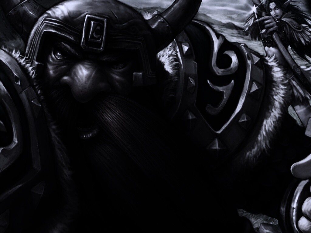 Гном убегающий от ночной эльфийки обои