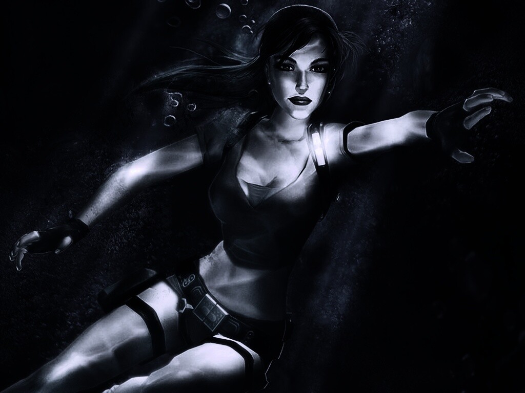 Лара под водой обои