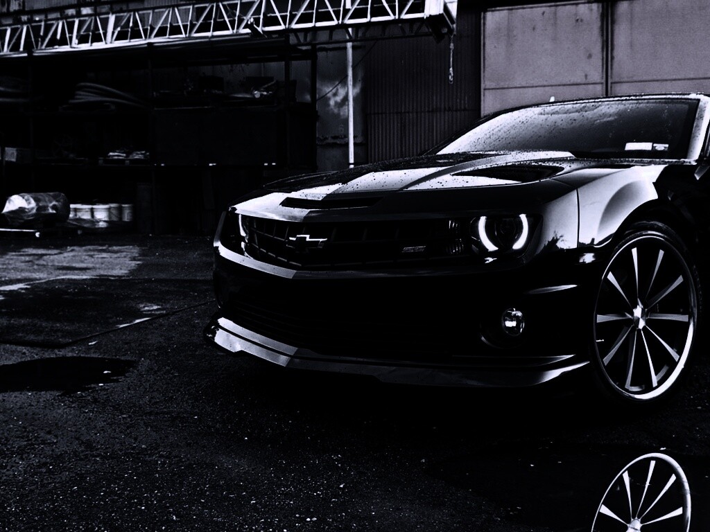 Черный шевроле камаро SS обои