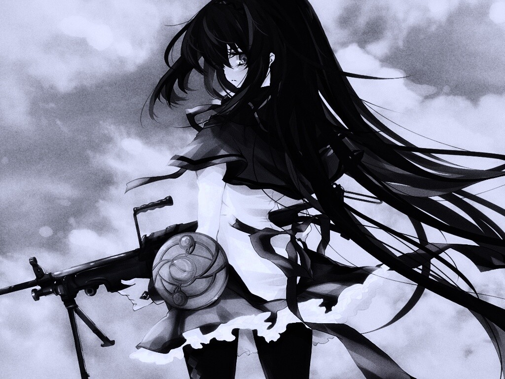 Девушка с автоматом обои