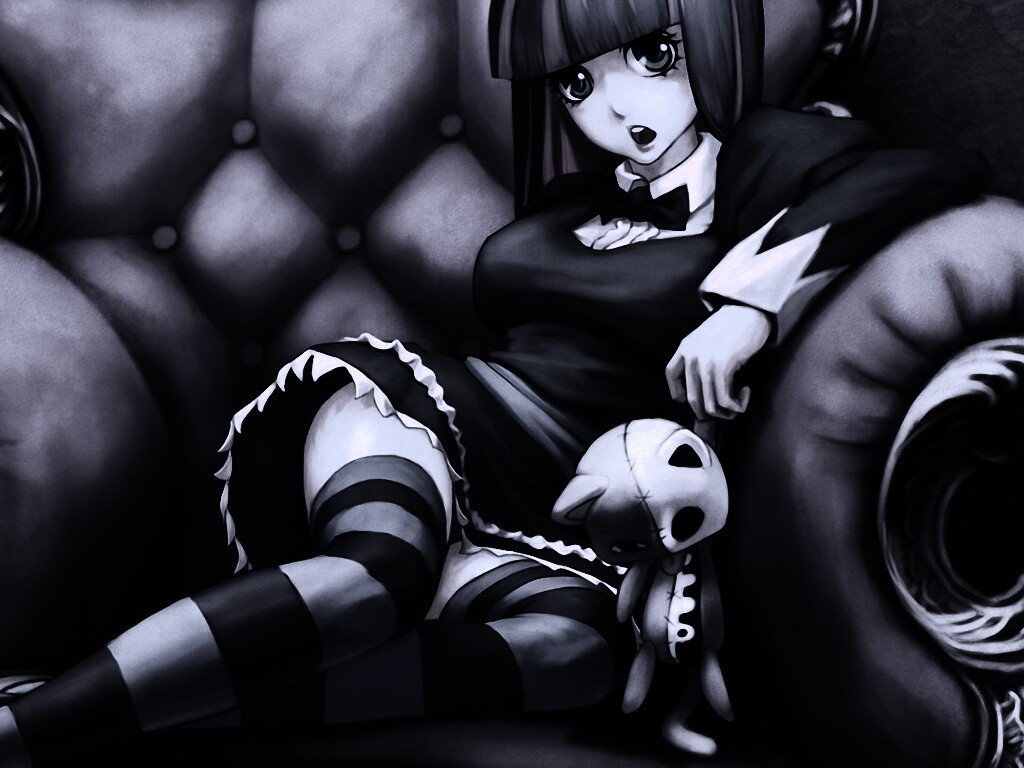 Девочка с куклой котенка обои