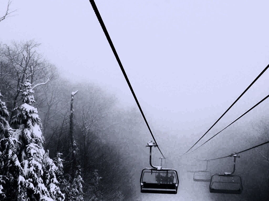 Канатная дорога в зиму обои
