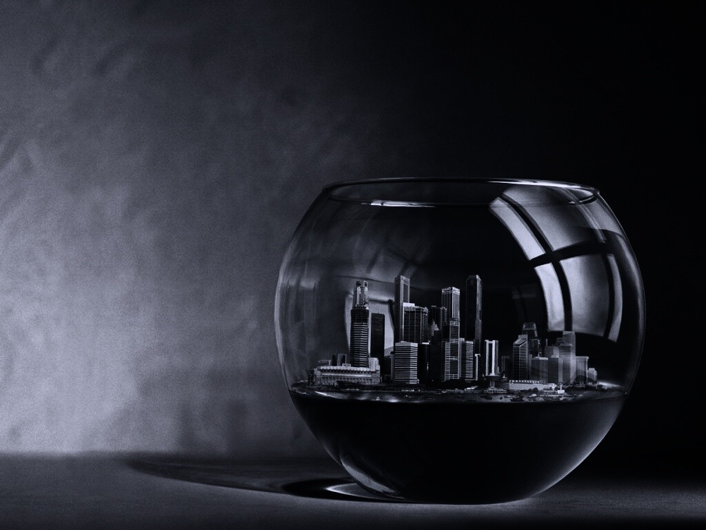 Город в аквариуме обои