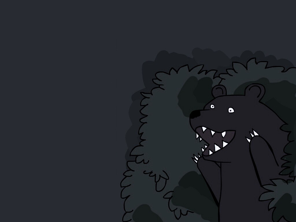 Медведь в кустах обои