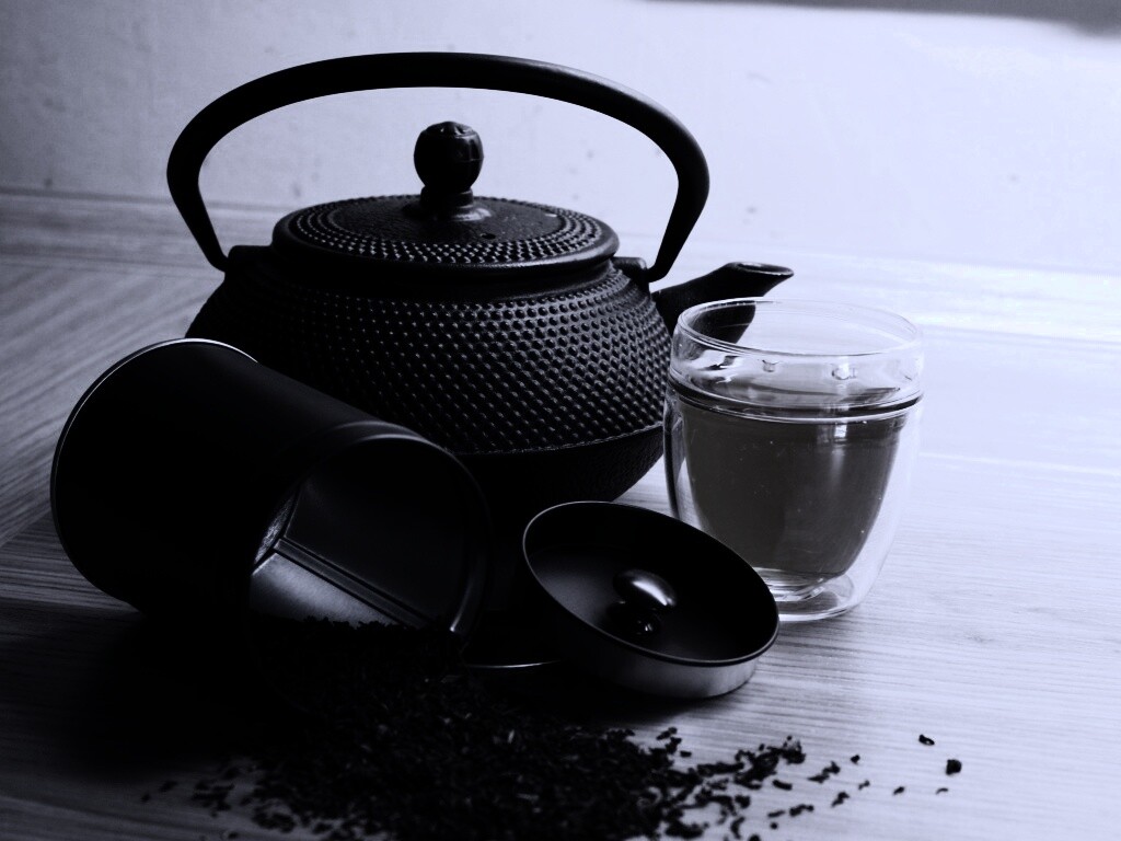 Черный чайный набор обои