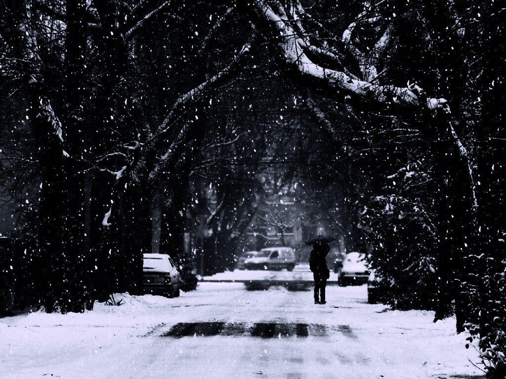 Зимняя улица обои