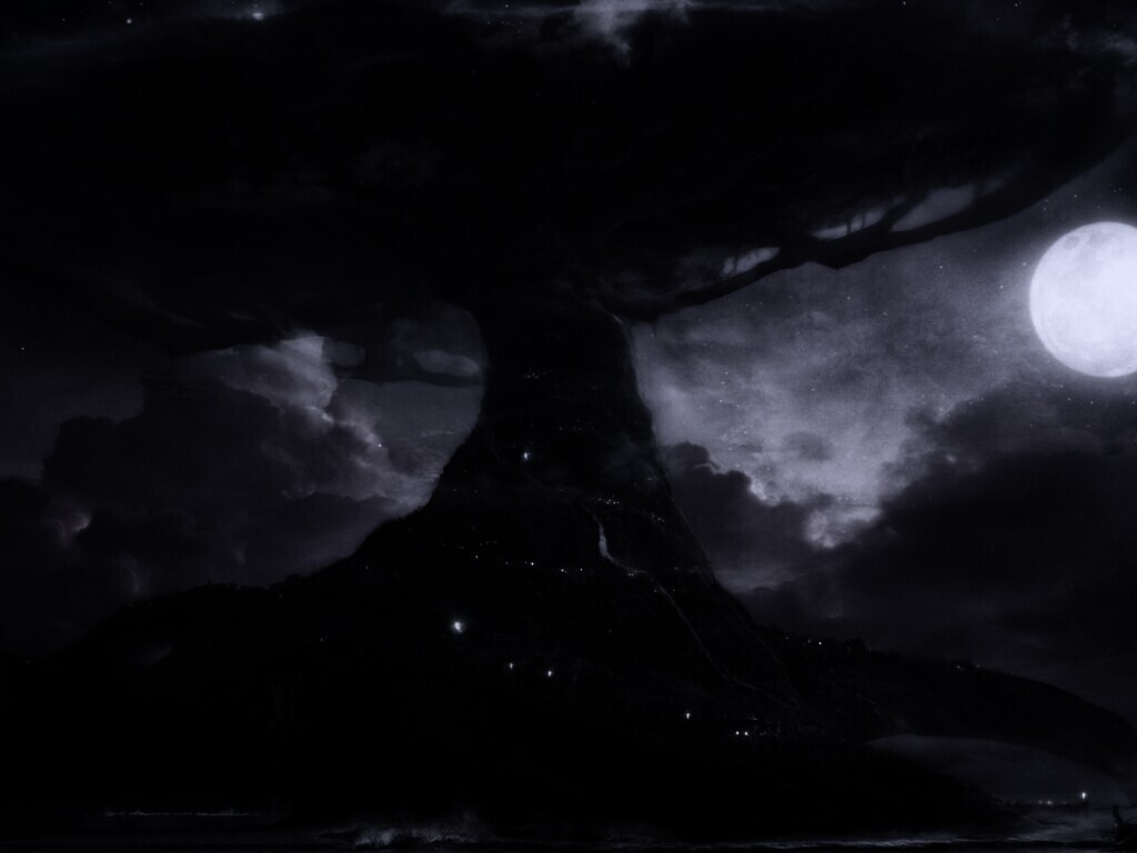 Дерево-город обои