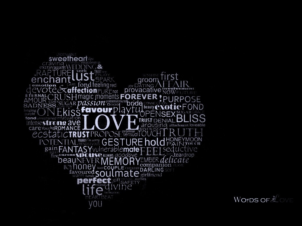 Слова любви обои