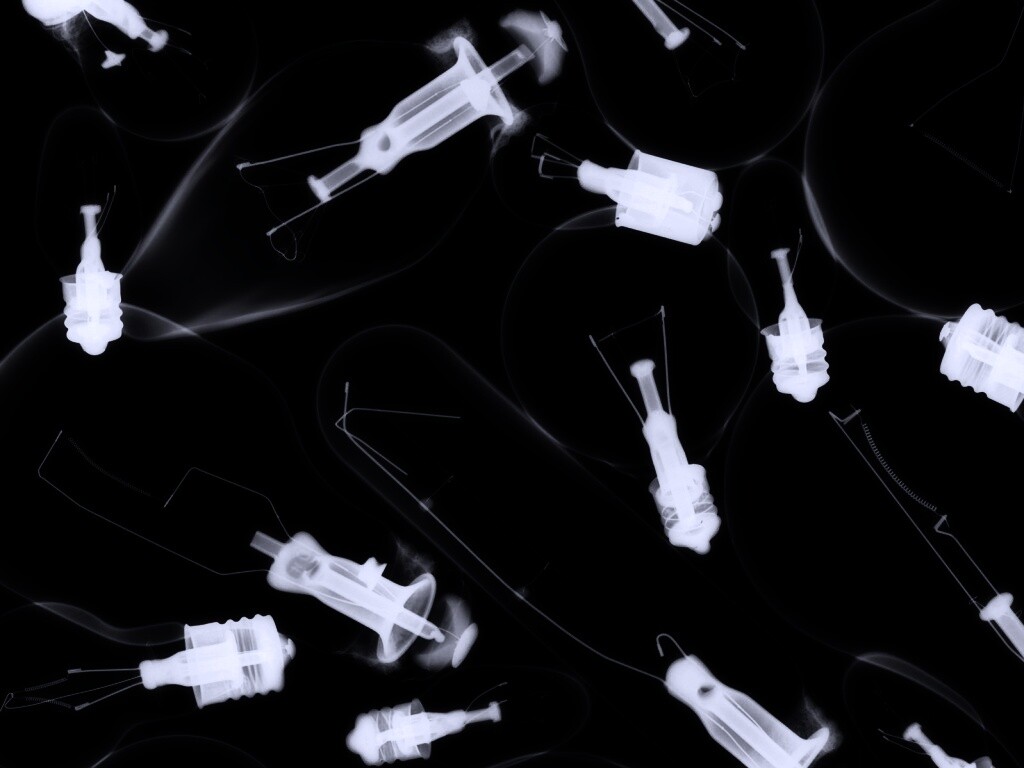 Лампочки под рентгеном обои