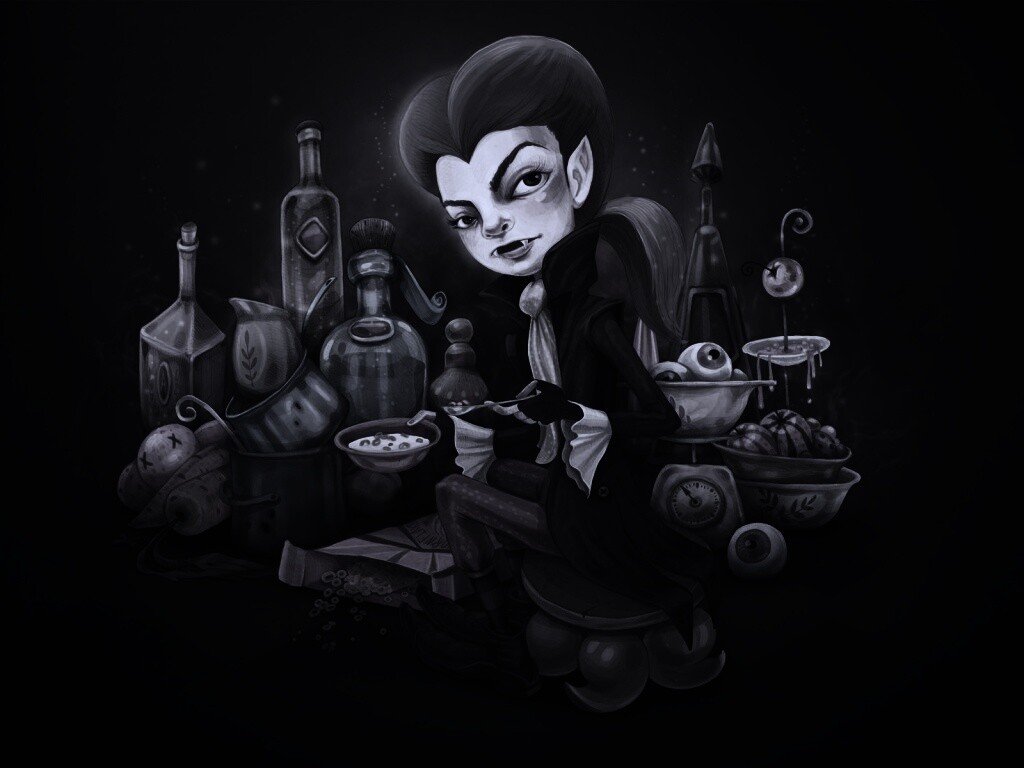 Вампир на кухне обои