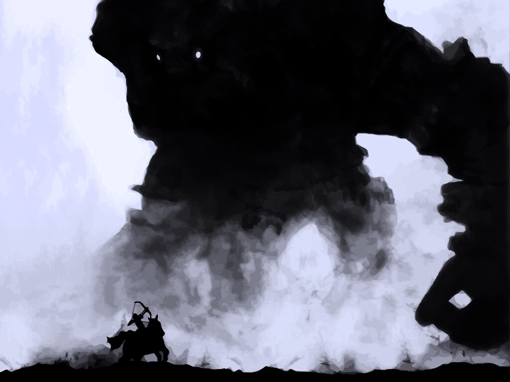 Всадник и огромный голем обои