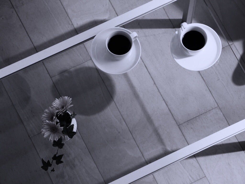 Кофе и цветы обои