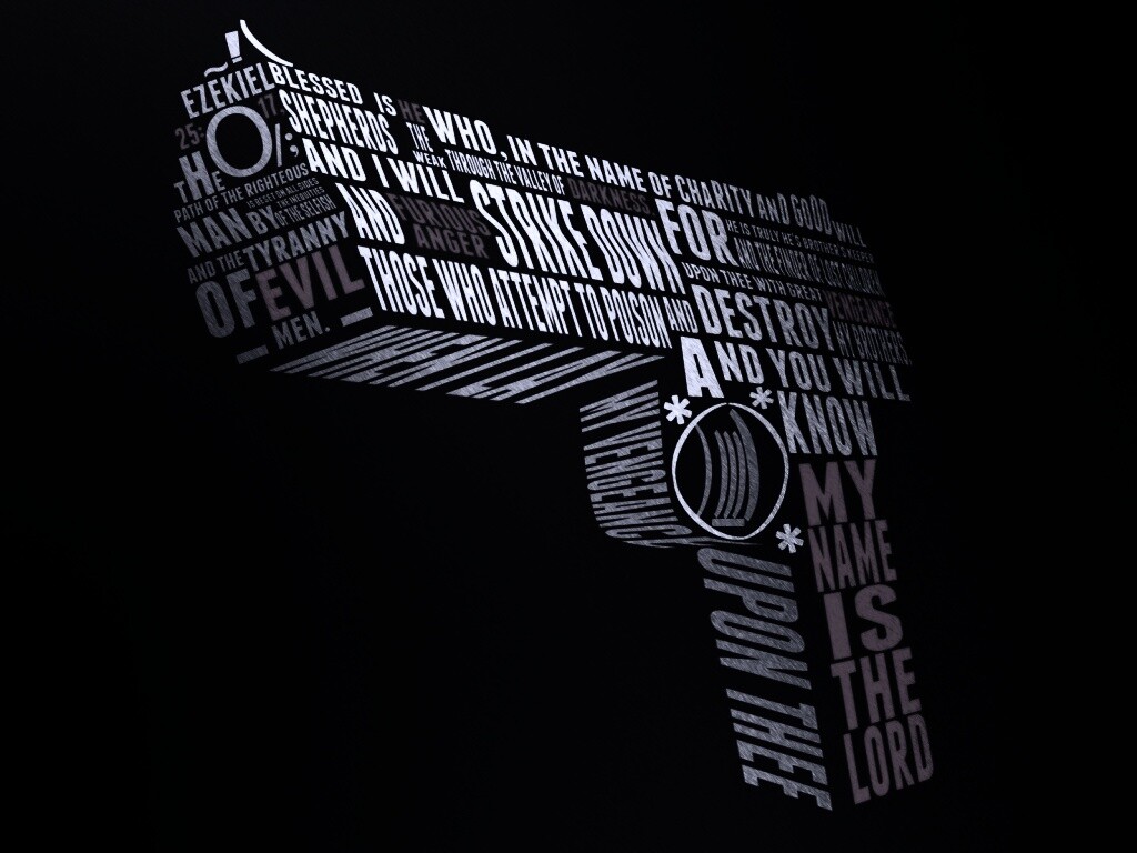 Пистолет из слов обои