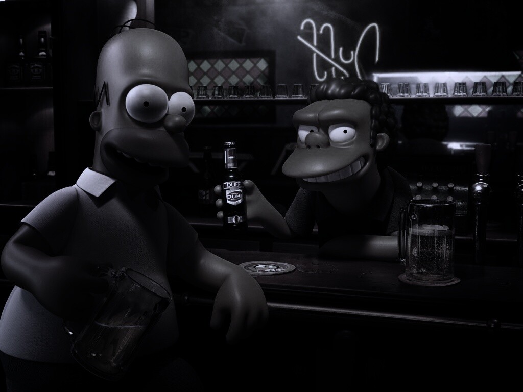 Симпсоны в баре обои