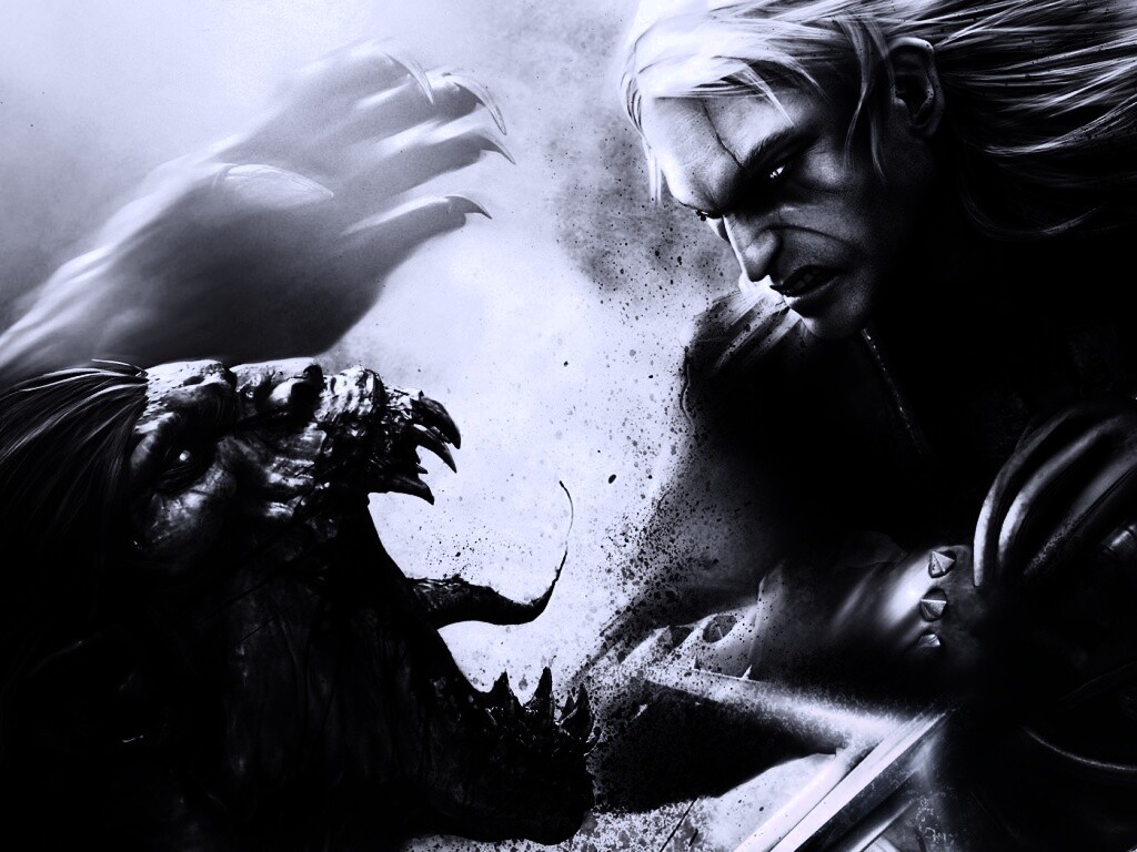 Ведьмак против  стрыги обои