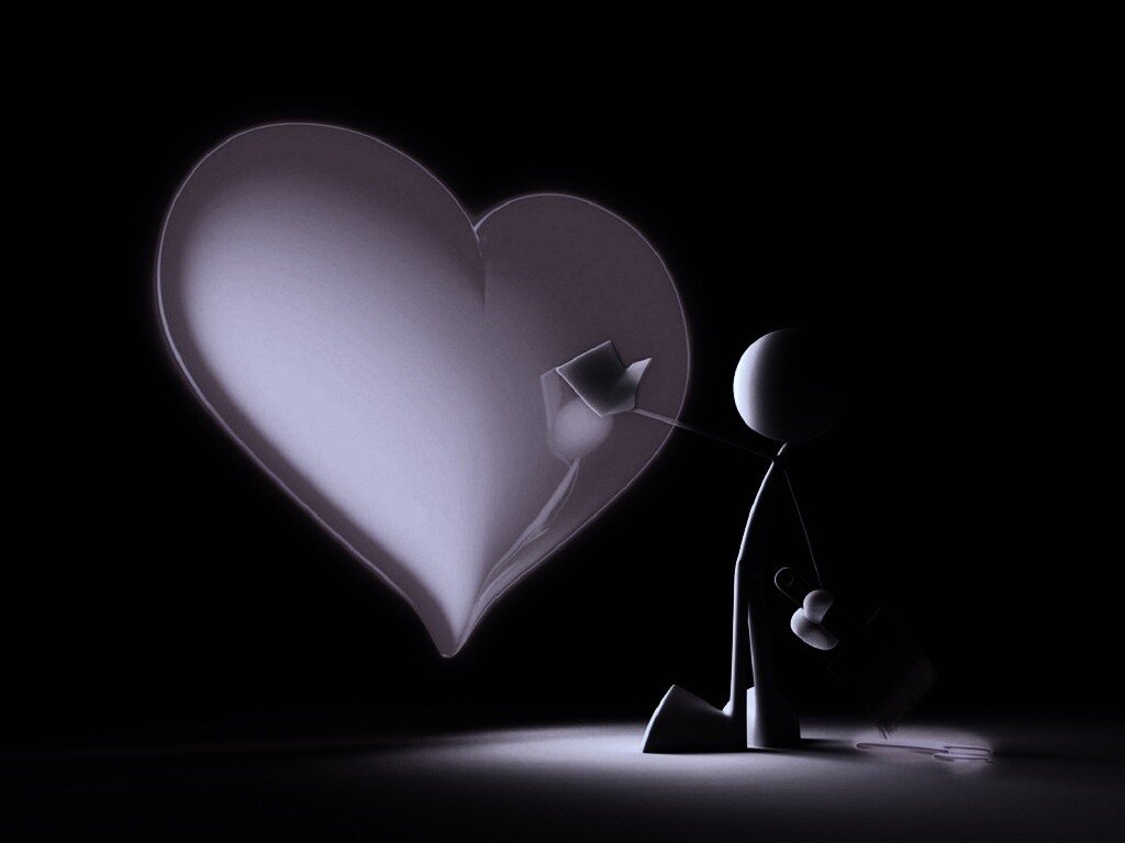 Нарисованное сердце обои