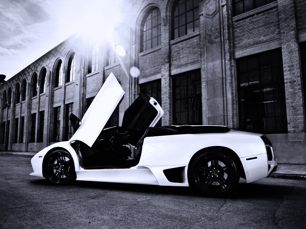 Белая Ламборгини Мурсьелаго обои