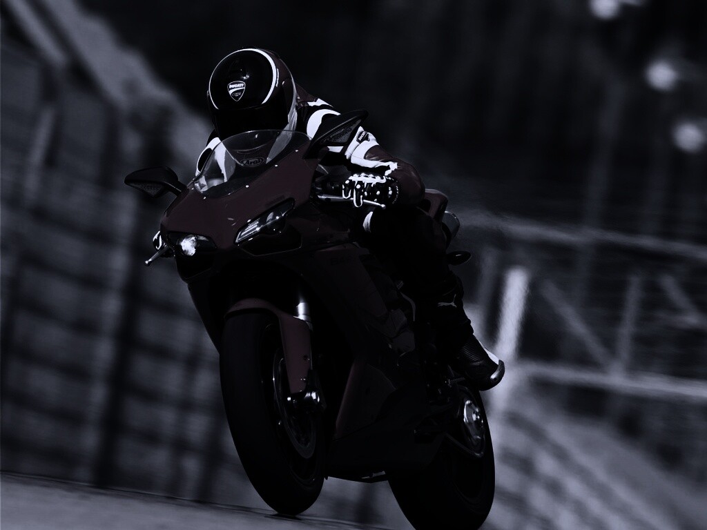 Мотоциклист на Дукати 848 обои
