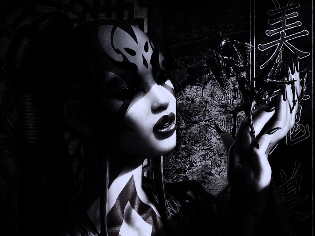 Девушка и богомол обои