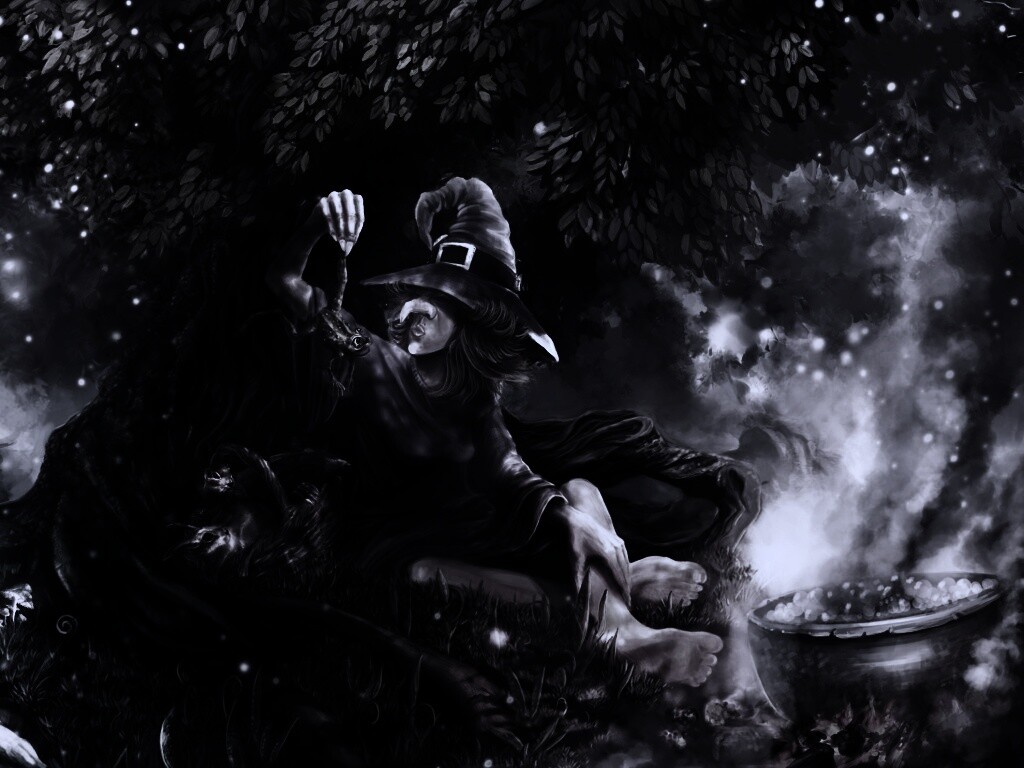 Ведьма варит зелье обои