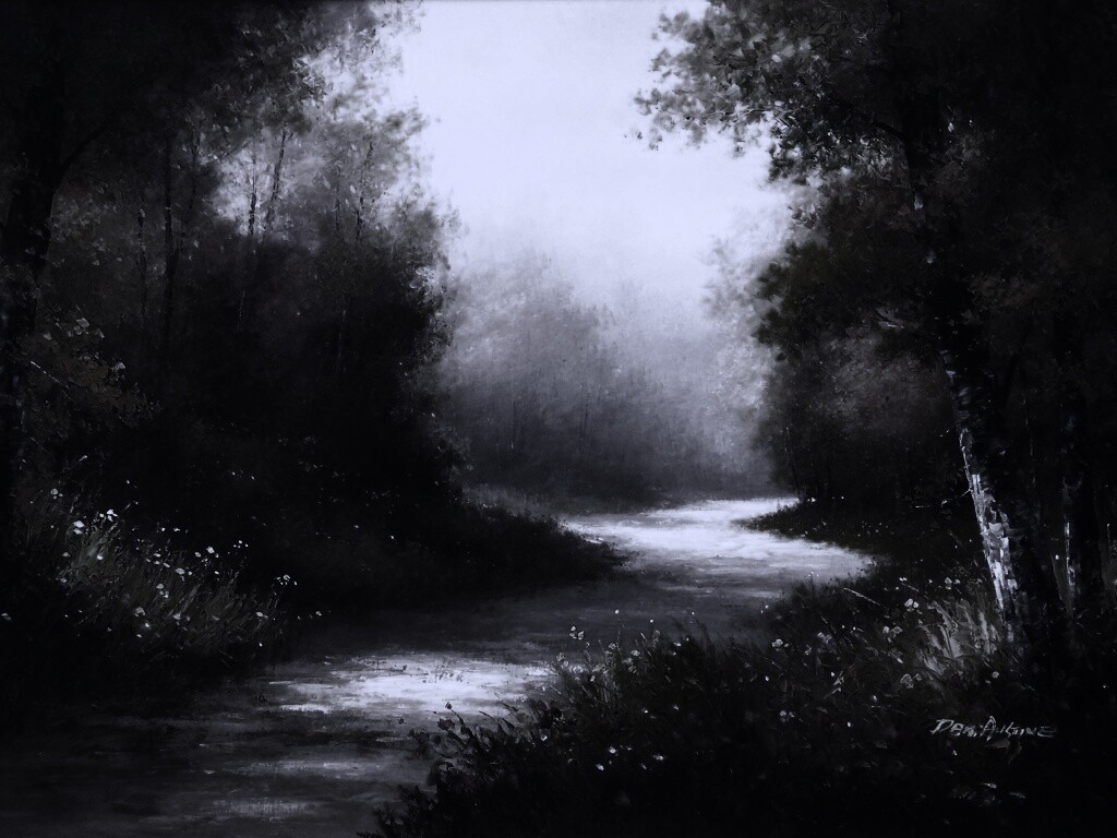 Рисунок лесной дороги обои