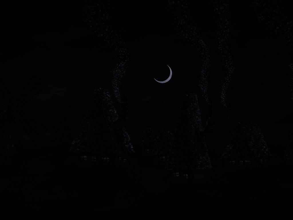 Ночная деревенька обои