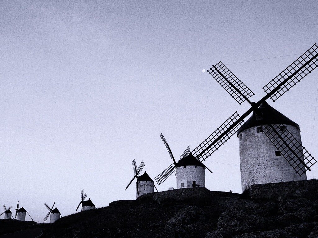 Пейзаж из ветряных мельниц обои