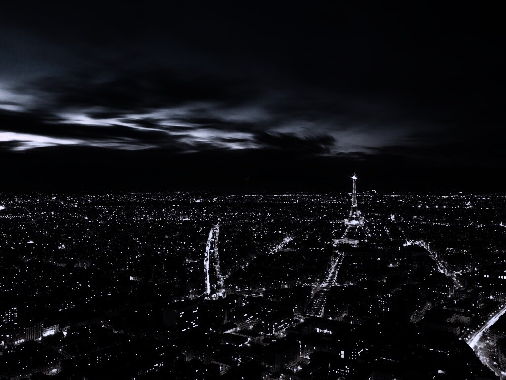 Вид на ночной Париж обои