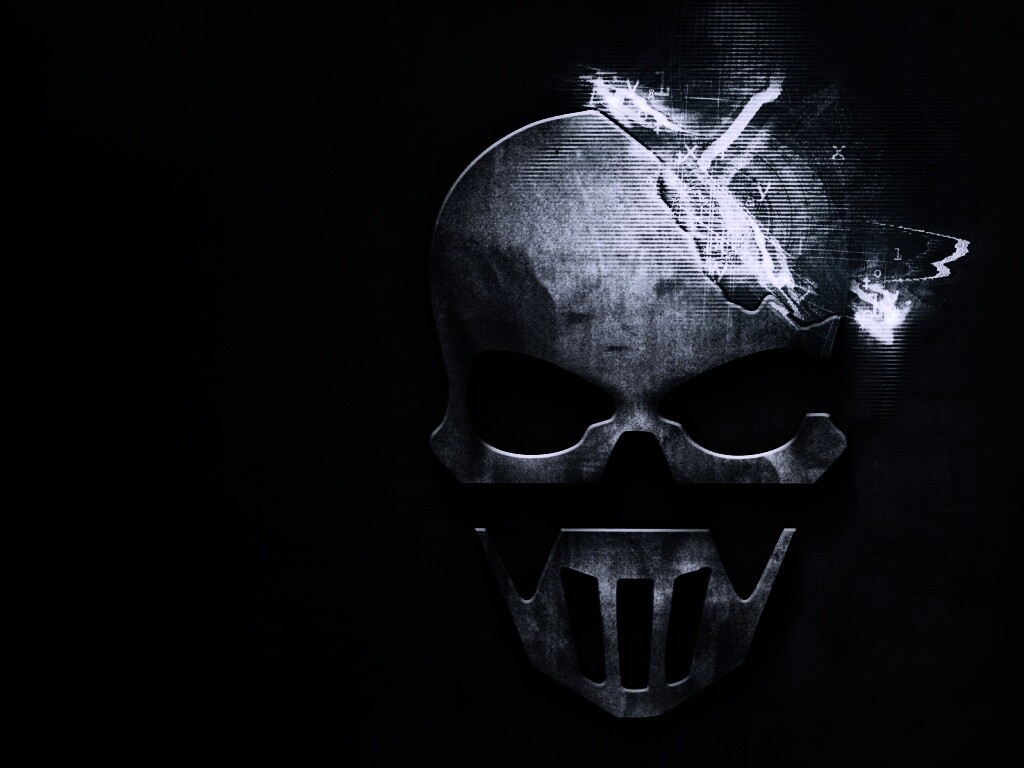 Контур стального черепа обои