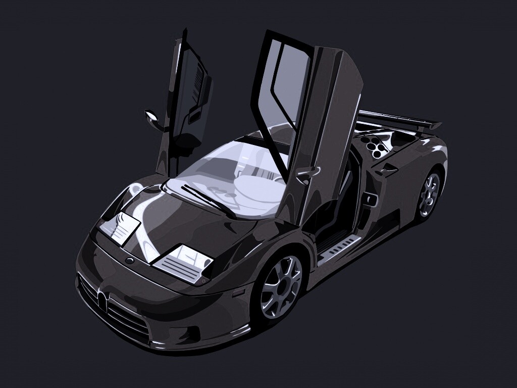 Bugatti EB 110 в векторе обои