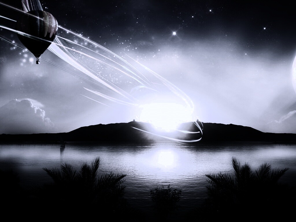 Радужный воздушный шар обои