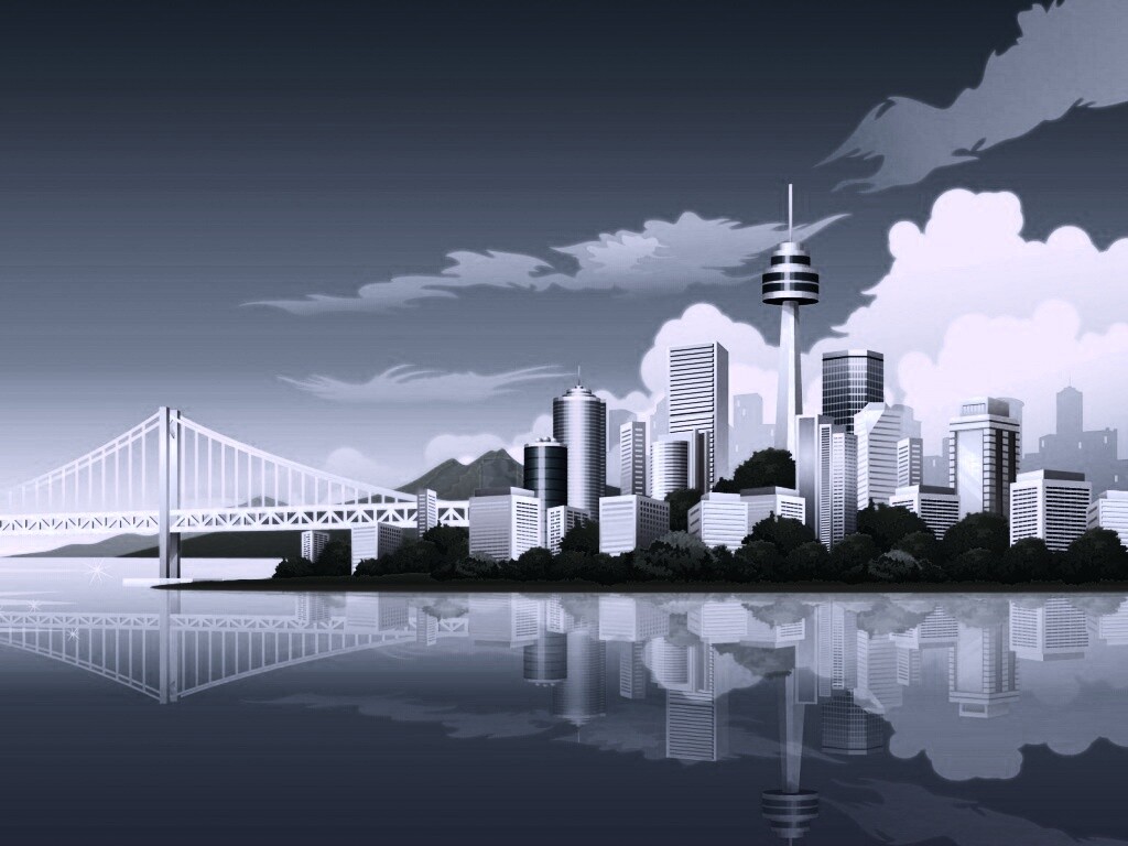 Рисунок города обои