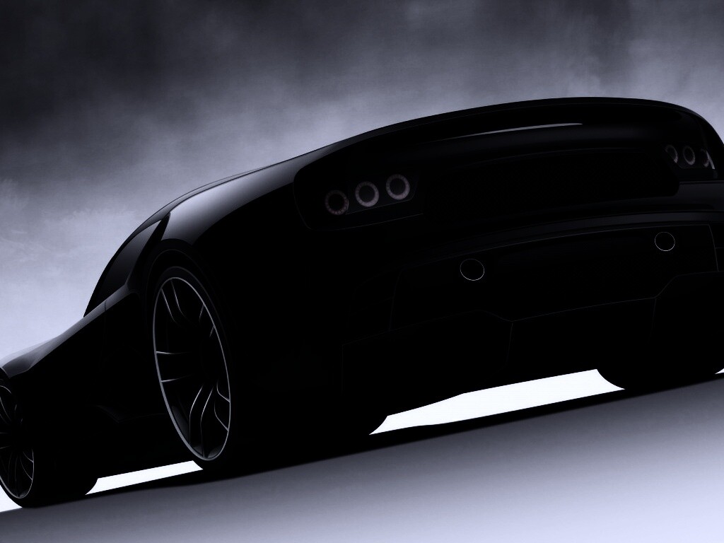 Красивый чёрный спорткар обои