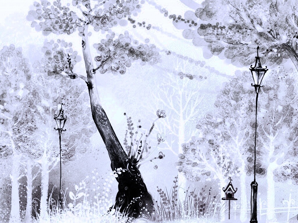 Фонари в парке обои