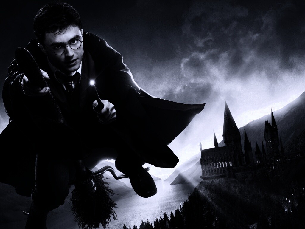 Гарри Поттер на метле обои